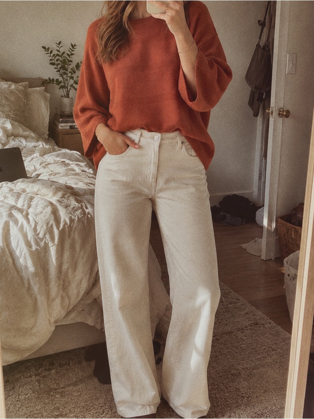 Jack by BB Dakota burnt orange textured striped sweater
